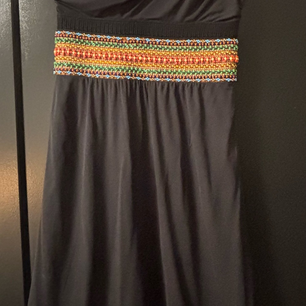 Missoni Black and Orange Strapless Sundress for Wedding Guest